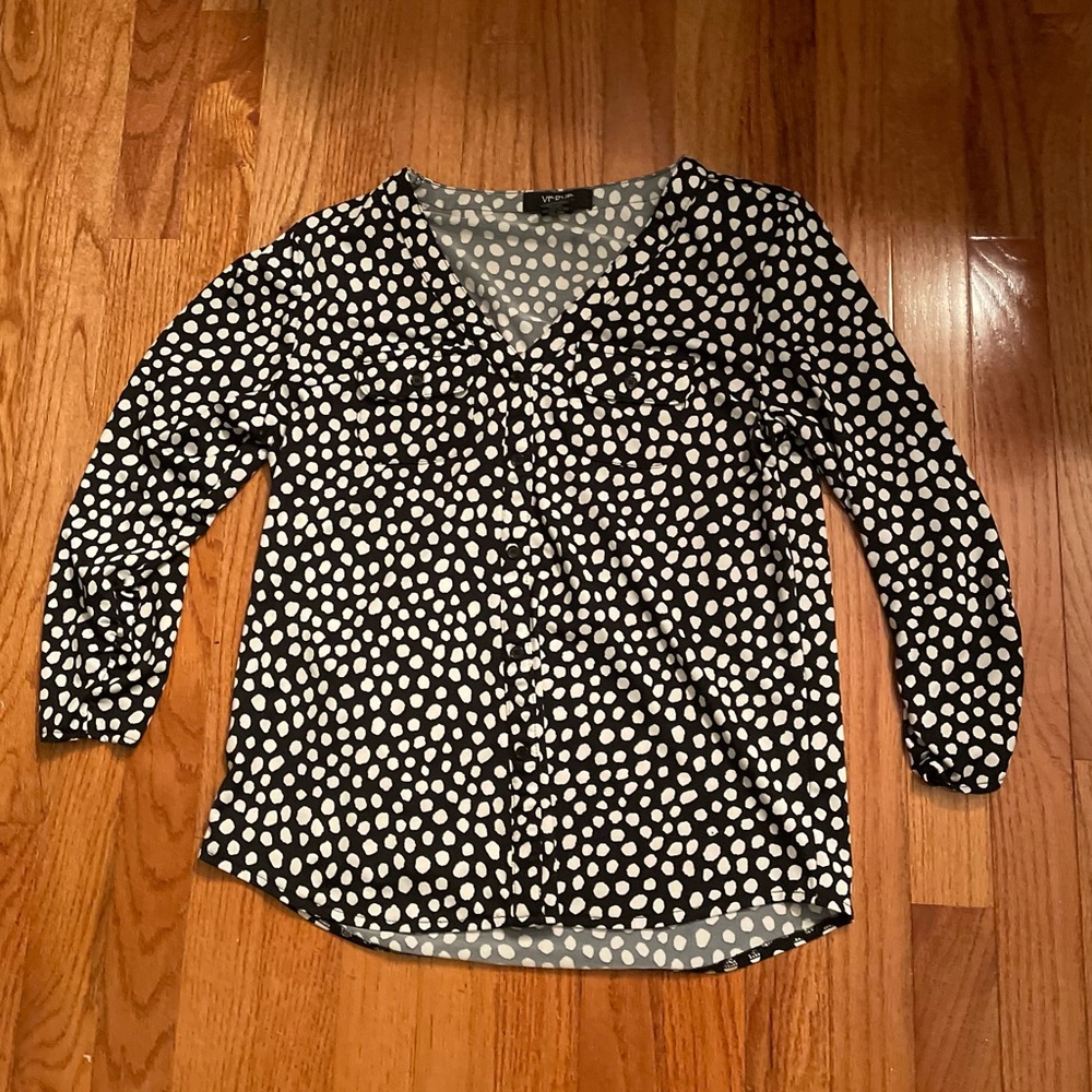 Button down, v neck blouse, women’s small